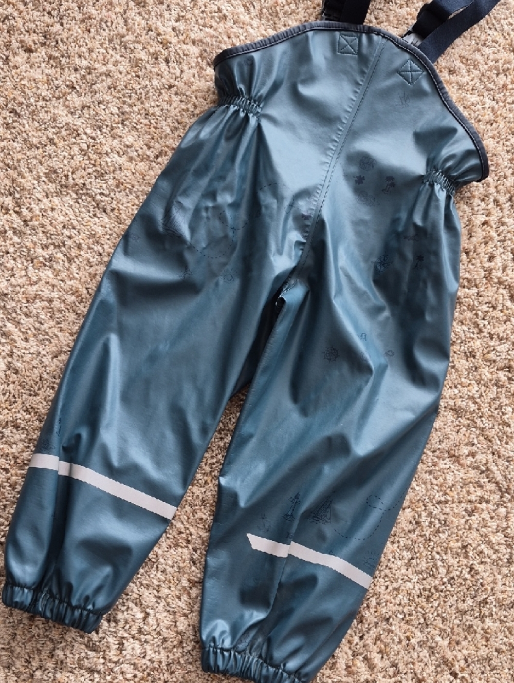Helly Hansen Teal Kids Waterproof One-Piece Overalls with Reflective Bands - Picture 5 of 5